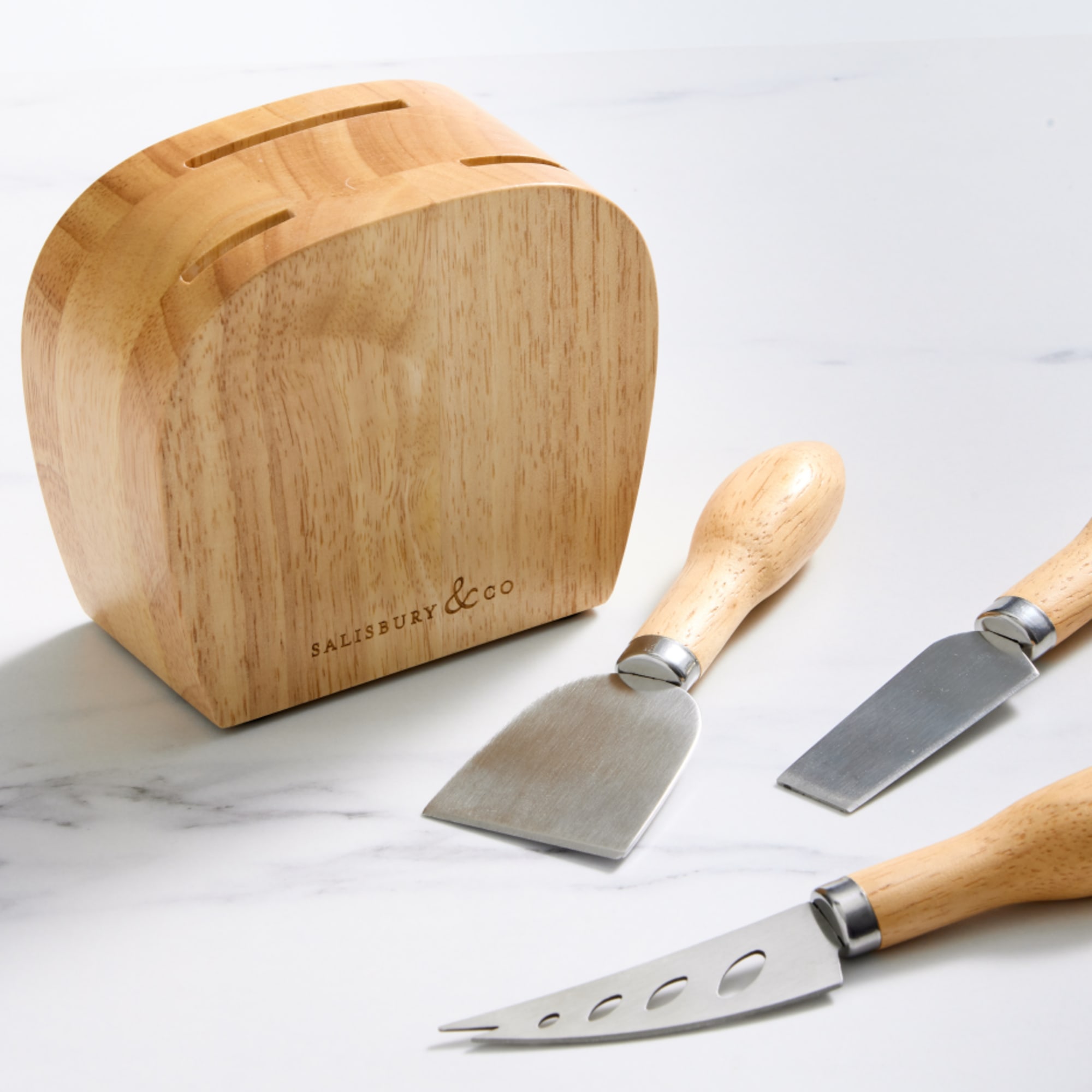Salisbury & Co Degustation Cheese Knife Block Set 4pc Natural Kitchen Warehouse™